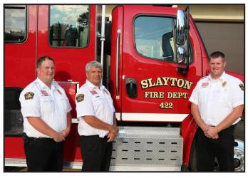 Terry Giesen 1st Assistant Chief, Mark Staples 2nd Assistant Chief and Fire Chief Chris LeTendre.