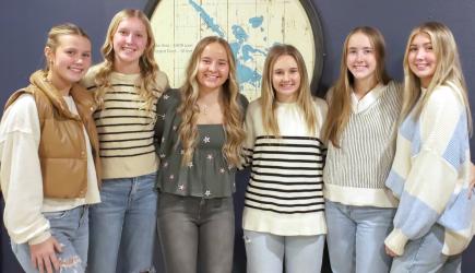 Pictured above - 2nd Year Letter Winners: L-R Elyse Paulzine, Suttyn Schryvers, Emmi Peltola, Kelli Miller, Kate Blankenship, Thea Schneider.