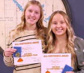 Pictured to the right All Conference: Suttyn Schryvers &amp; Emmi Peltola.