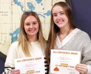 Pictured to the right - All Conference Honorable Mention: Kelli Miller &amp; Kate Blankenship