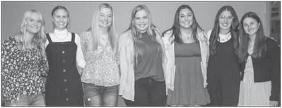 Seniors: Atalie Rosenbrook, Kate Slettum, Abby Loosbrock, Callie Platt, Morgan Winter, Abby Overman amd Sophia Cristina.