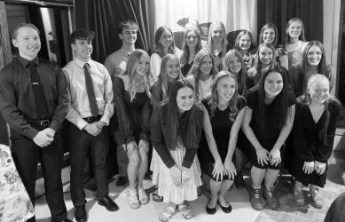 All Minnesota Honor Society Members (1st and 2nd year) Front: Lauren Stoel, Lindsey Hause, Jayda Hellewell, Lauren Larson. Middle: Thomas Huso, Carter Benda, Charity Kunselman, Karissa Hurd, Amanda Overgaauw, Ashley Overgaauw, Ashlyn Skoglund, Abby Overman. Back: Tanner Graphenteen, Symone Harms, Elie Meyer, Jackie Vos, Jessica Miller, Mary Lou McNab, Amber Martin.