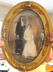 Herman Onken met Katherine Timmerman while threshing for her father, Herman Timmerman. The couple were married on January 30, 1901.