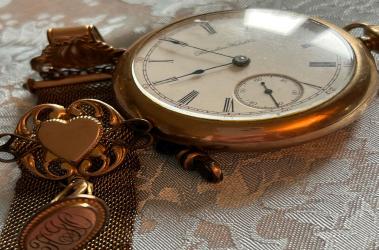A treasured keepsake is the pocket watch owned and worn by Herman John (H.J.) Onken.