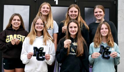 Girls Letterwinners Front Row: Charley Holm, Isabela Schreier, Kora Kremer; Back Row: Sophia Nelson, Holland Vogel, Chloee Kremer, Erica Doeden; Not Pictured: Courtney Gengler, Krystyna Betz, Beatrice Sargentini, Zita Wallisch.