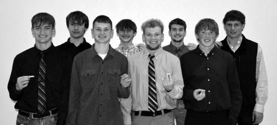 Second Year Letter Winners (L to R): Front - Jackson Sturges, Aidan Dierks, Mason Wendland, Dylan Doeden; Back - Tate Tromblay, Ashton Kalas, Jaden Deacon, Ross Engelkes.