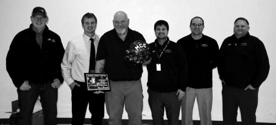 Coaches (L to R): Ryan Vos, Patrick Freeman, Tom Whitehead, Lucas Freeman, Tim Cariveau, Mike Reemtsma. Tom Whitehead also was recognized for his last year after 15 years of service.