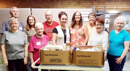 Pictured (L to R): Doris Carda, Doug Pierson, Sally Boelter, Dorothy Otto, Bob Koehler, Katie Jacobson, Kim Eisfeld, Joan Kluis, Lorna Bader, and Lila Anderson.
