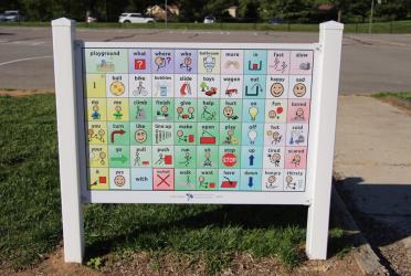 An example of a Communication Board at a park
