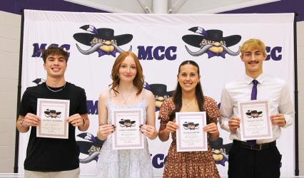 STUDENT HONOREES - SENIORS: Tayden Beerman, Laney Kathman, Elysia Korver, Teague Meyer