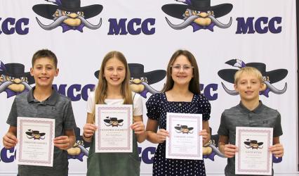 STUDENT HONOREES - 7TH GRADE: Christian Hansen, Cassandra Scandrett, Caroline Stoel, Gavin Wynia