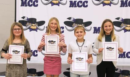 STUDENT HONOREES - 5TH GRADE: Kathleen Berglund, Piper Harmsen, Creek Johnson, Ada Schreier