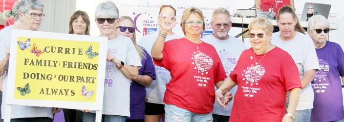 Currie Family and Friends Team Mambers: Dorothy Jensen, Shelly Bassett, Sharon McClure, Chuckie Radke, Tim Kunselman, Joan Kunselman, Rocky Dumes, Toni Galvin and Jessi Rykhus.
