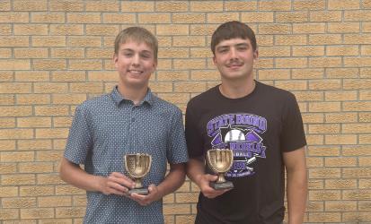 Gold Glove Winners (L to R): Carter Hanson (Outfield), Carson Lewis (Infield).