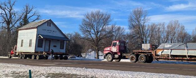 Goldschmidt House Movers were hired to move the Lake Shetek Mills and the General Store.