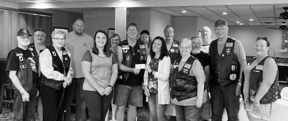 The Slayton Legion Riders #64 presented Hospice of Murray County with a donation from their Legacy Run in July. Money from the Legacy Run registrations was given to Hospice of Murray County and the Legacy Run Scholarship Fund for children of post 9/11 veterans who died on active duty or were disabled.