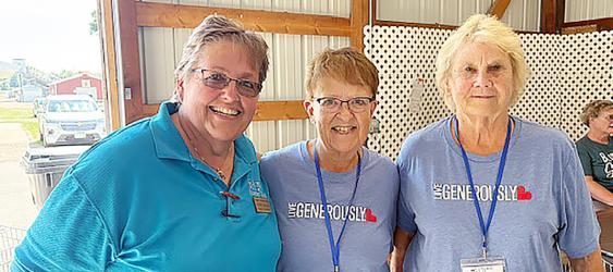Hospice Volunteers, left to right, Mary Baune, Clarice Kappes and Marge Freeburg.