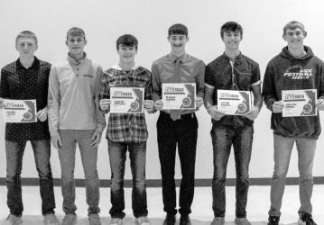 2nd Yr. Letter Winner: L-R: Quintin Lewis, Gavin Gillette, Jordan Sturges, Teague Meyer, Lucas Kuball and Griffin Braun.