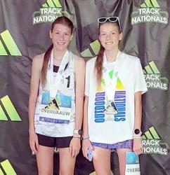 Amanda and Ashley Overgauuw ran a final high school event, the Adidas Nationals in Greensboro, North Carolina. Amanda was the national champion in the National Elite 3200 Meter Run. Ashley was runner up (second) in the National Elite 1 Mile Run.