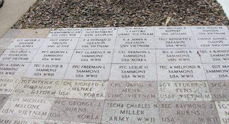 Above are the 22 new memorial bricks recently installed at the Currie Veterans Memorial.