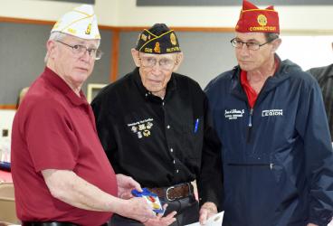 Norman Fuhrmann (98) a WWII Veteran was honored for his service. Brad Pagel, Commander Post 64, read: “Today, we honor your service as part of the greatest generation with this World War II Campaign and Service Victory Medal”.