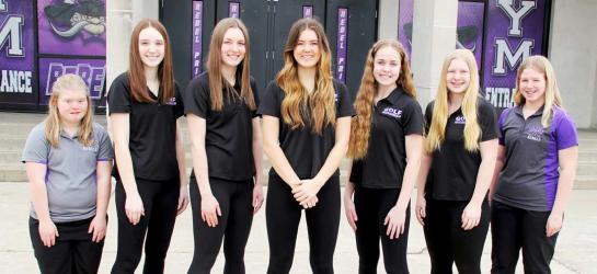(L to R): Alaina Biegler, Lizzie Daniels, Eliese Meyer, Symone Harms, Ava Johnson, Rachael Huso, Aubrey Biegler; Not Pictured: Lauren Larson.