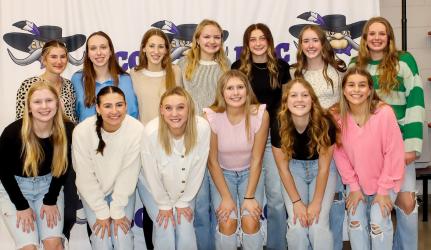 Varsity Team and All State Academic Gold Level L - R Back Row: Addy Dierks, Mikayla Reith, Emma Ahlquist, Brielle Plotz, Reese Gilbertson, Kate Blankenship, Katherine Miller; Front Row: Rachael Huso, Danyel Neilson, Calleigh Doeden, Jaelyn Bitker, Joelle Hellewell, Ava Deacon, not pictured: Suttyn Schryvers and Erynn Rohrer