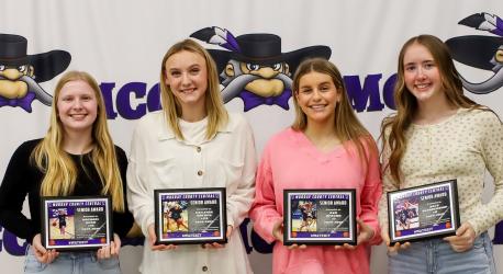 Seniors L - R; Rachael Huso, Calleigh Doeden, Ava Deacon, Kate Blankenship