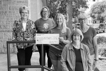 Kiwanis Club of Slayton donated $1,000 to Wonder World. Pictured here: Marilyn Carlson (Kiwanis), Kristin Petros Director, Brittany Carlson Asst Director, Janet Voges (Kiwanis) and Linda Wing (Kiwanis President).