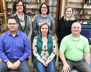 Front: Dan Woldt, Lauren Biegler and Tony Clarke. Back: Sue Streff, Robin Gilbertson and Maddy Robinson.