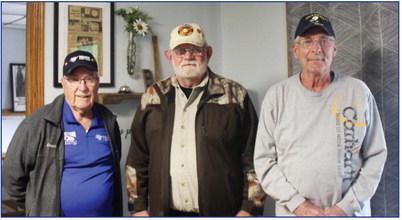 Veterans Bill Bryan, Tom Noerenberg, and Jim Oslund (L to R) each flew with Midwest Honor Flight 29 on Tuesday, May 5th. These men were overwhelmed with their trip to Washington, D. C., but also with the magnificent and gracious treatment and thanks they received for their time spent serving the United States of America.