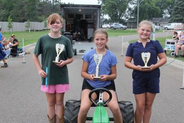 11 year-olds: 1st Ruby, 2nd MaKayla, 3rd Rylee,