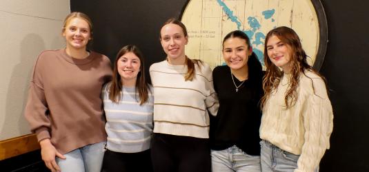 First Year Letter Winners (L to R): Katherine Miller, Josie Spartz, Mikayla Reith, Danyel Neilson, Addy Dierks.