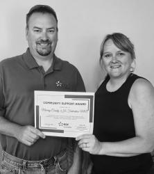 EDF Representative David Sturges is pictured with Kim Hause, Murray County 4-H Extension Educator Youth Development