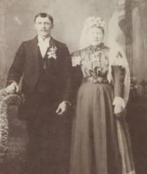 Leonard and Matilda Busch are pictured above on their wedding day. This is the couple who purchased the very first land southwest of Fulda that has now been in the Busch family for 125 years.