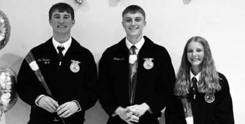 Farm Business Management: Abe Paulzine, Derek Kluis, and Alyssa Boerboom. Not Pictured: Briana Engelkes.