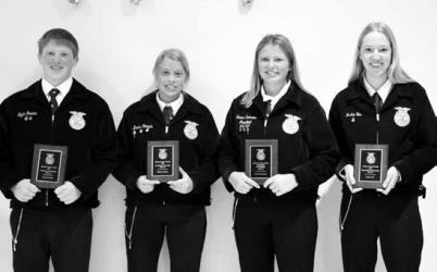 Scholarship Winners: Dylan Doeden, Danika Jackels, Seanna Swenson and Jackie Vos.